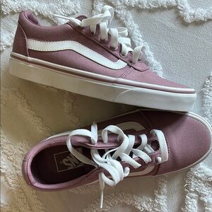 Vans Mauve and White Sneakers